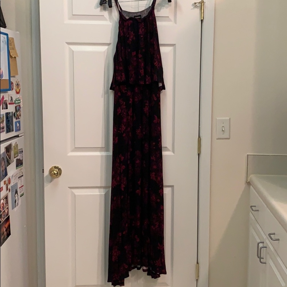 Black floral maxi dress